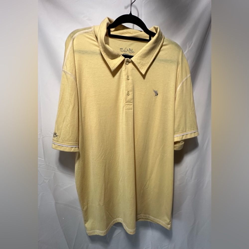 Salt Life Men’s Yellow Polo T-Shirt Short Sleeve Top